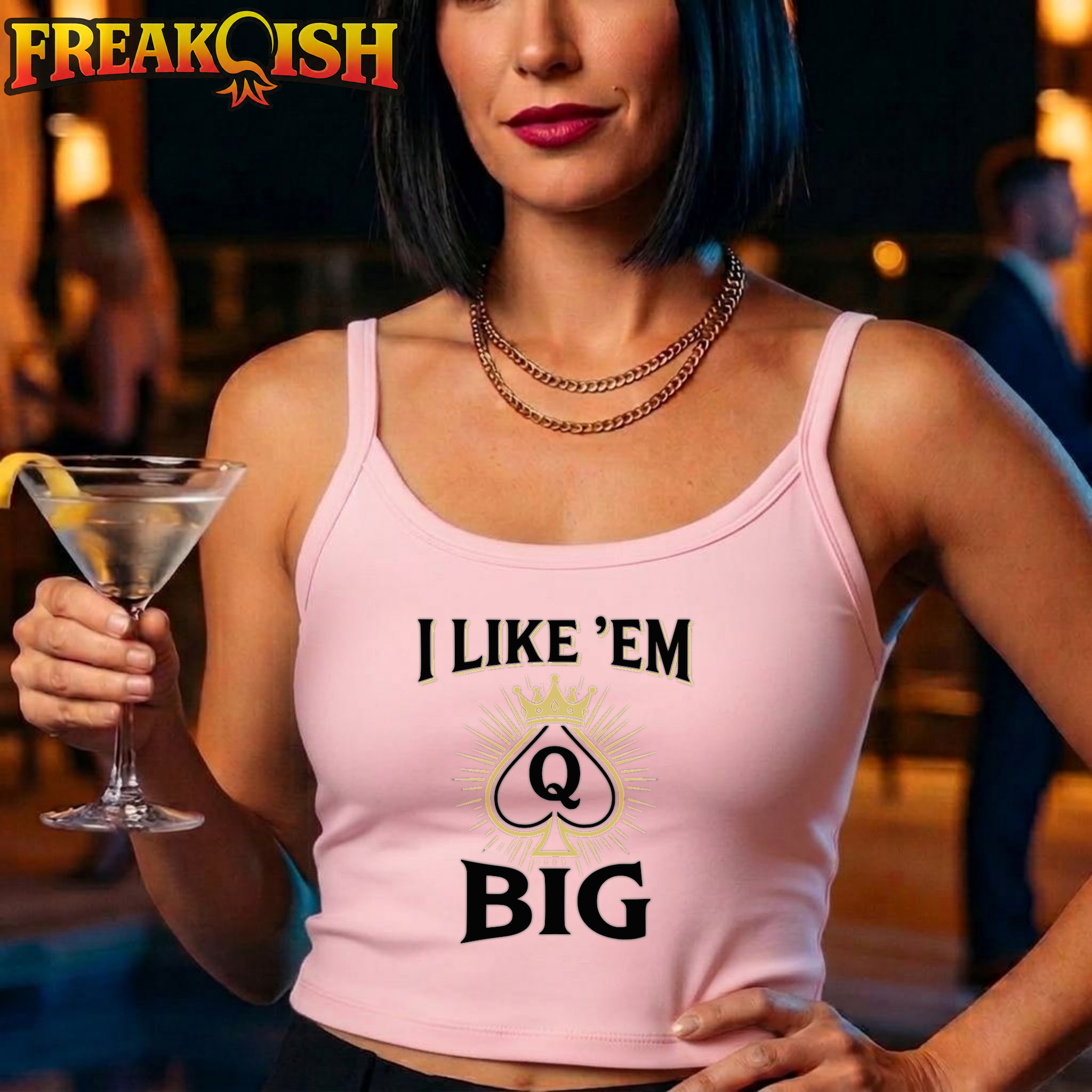 QOS I Like 'Em Big Crop Tank | FREAK-ISH
