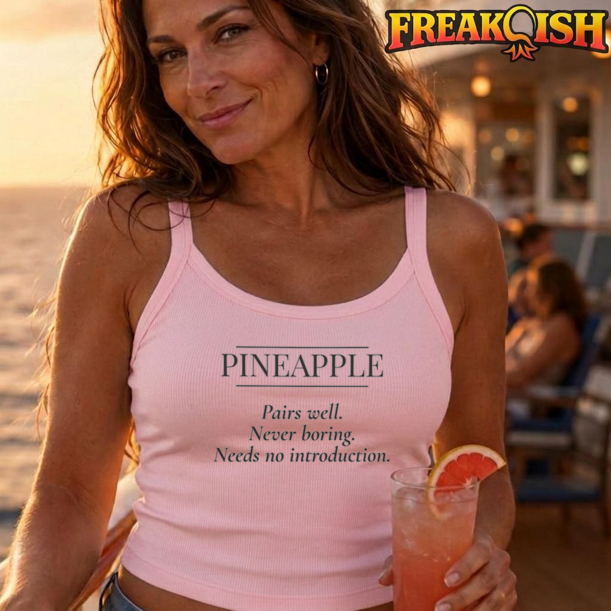 Pineapple Pairs Well Ladies Crop Tank | FREAK-ISH