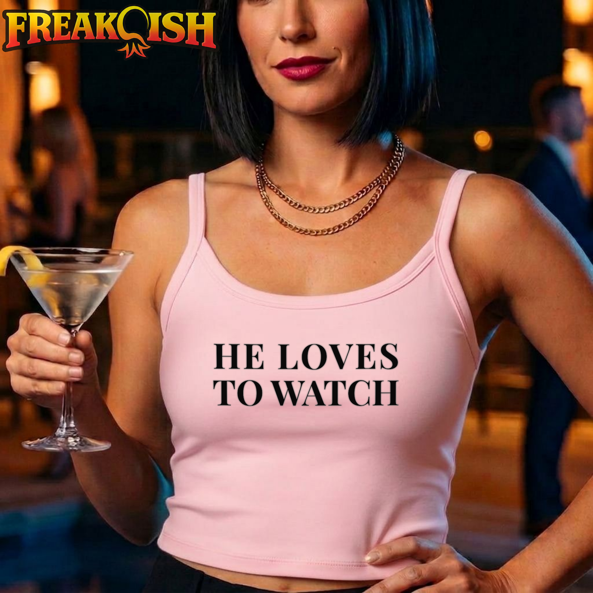 He Loves to Watch Ladies Crop Tank | FREAK-ISH