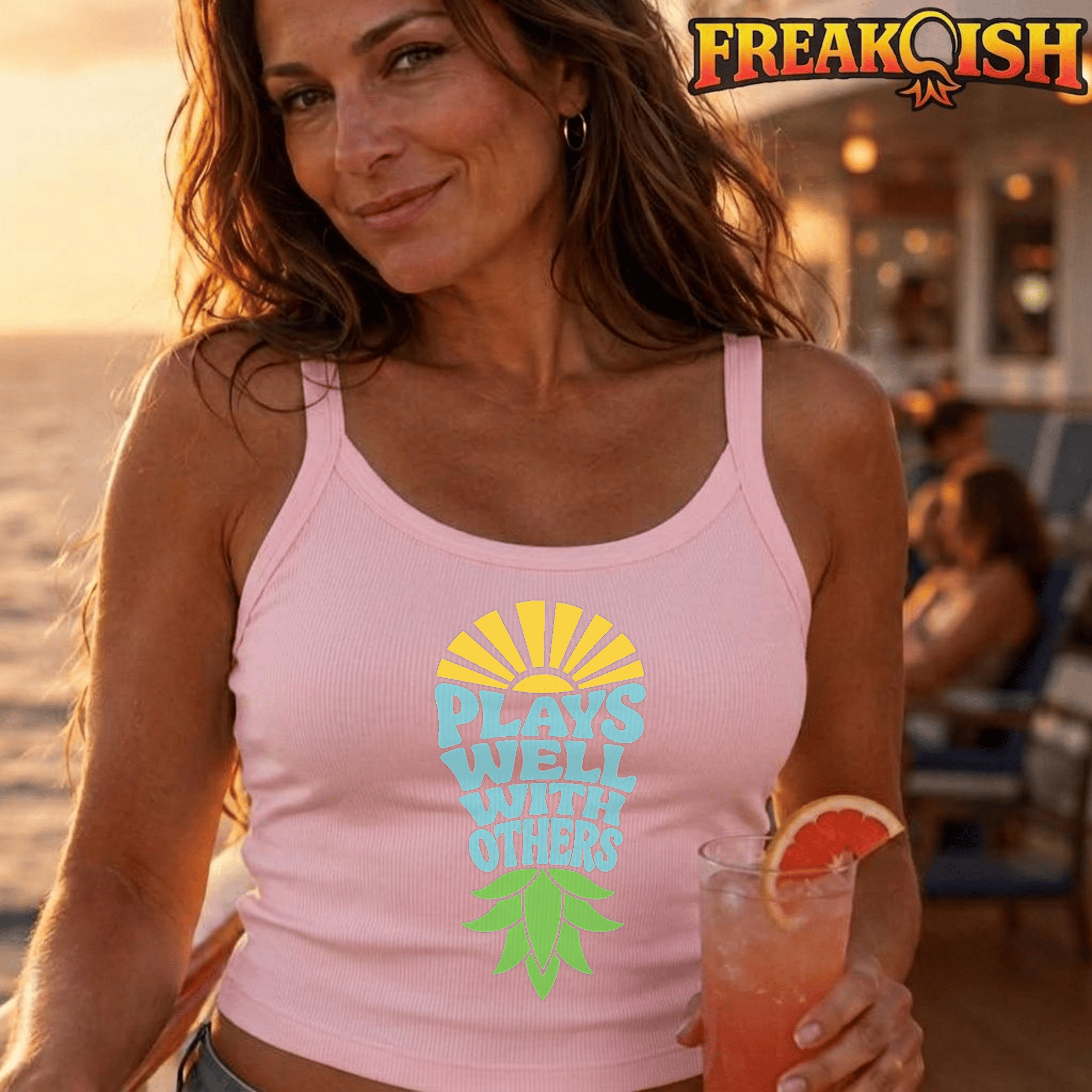 Plays Well With Others Ladies Crop Tank | FREAK-ISH