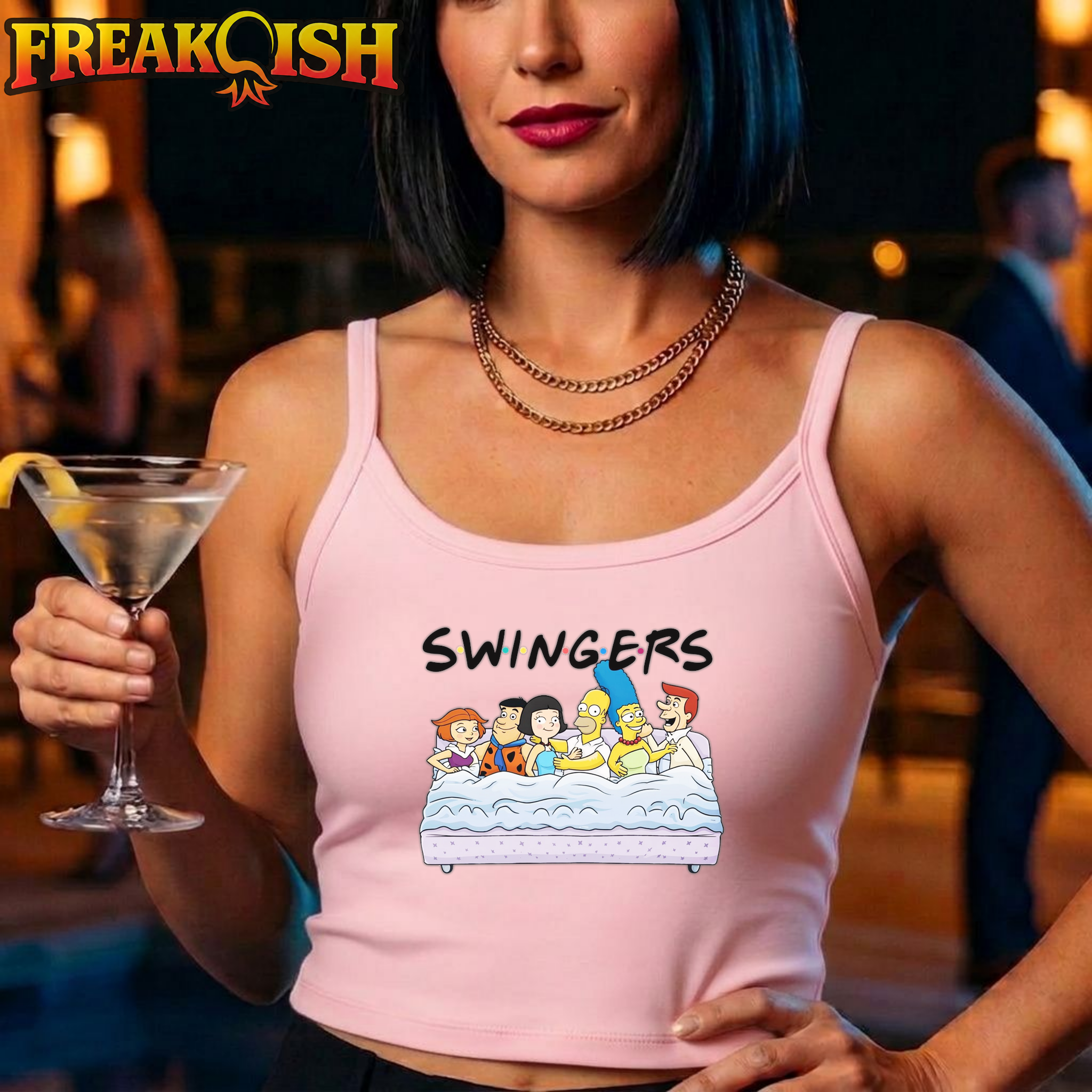 Swingers Ladies Crop Tank | FREAK-ISH