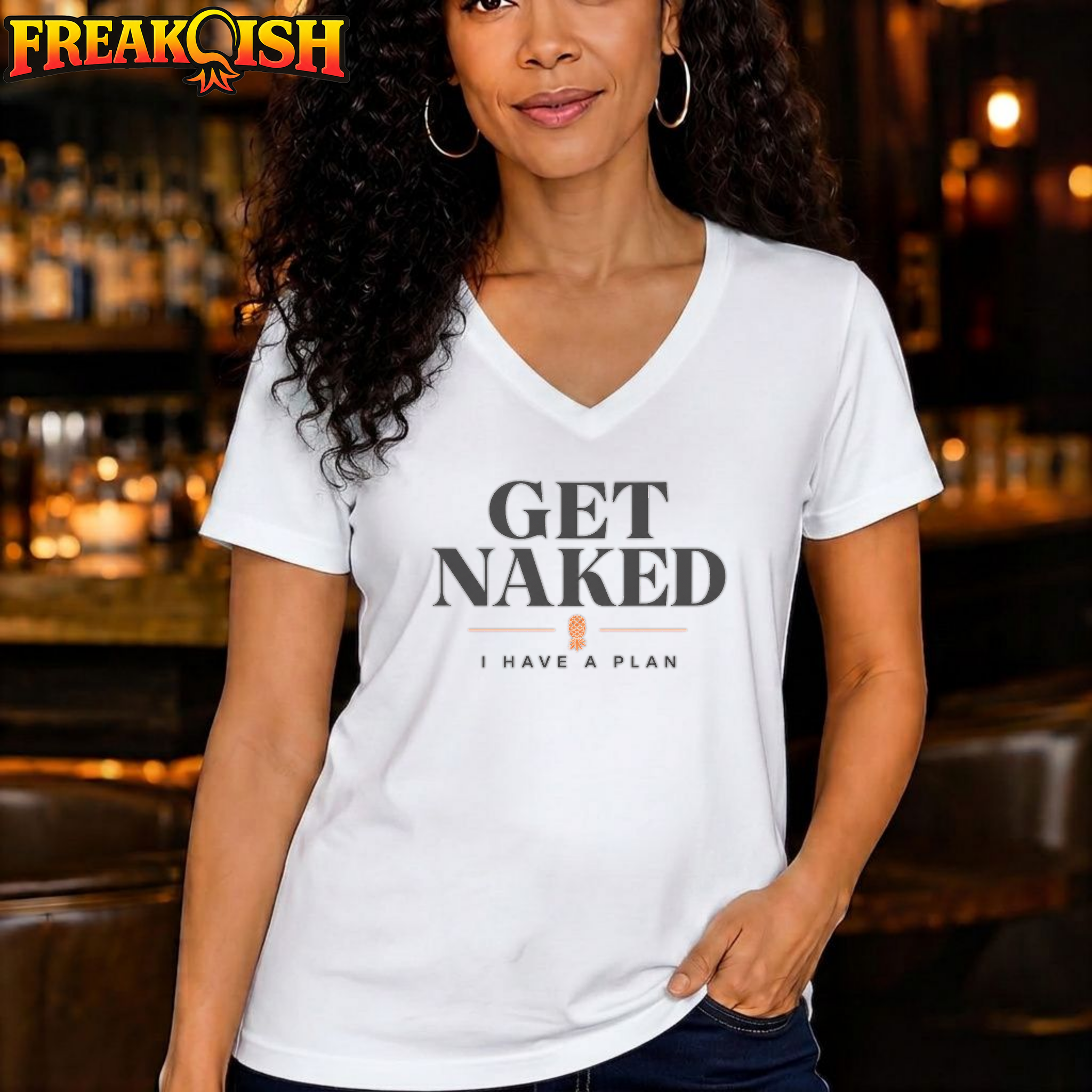 Get Naked I Have A Plan Relaxed V-Neck | FREAK-ISH