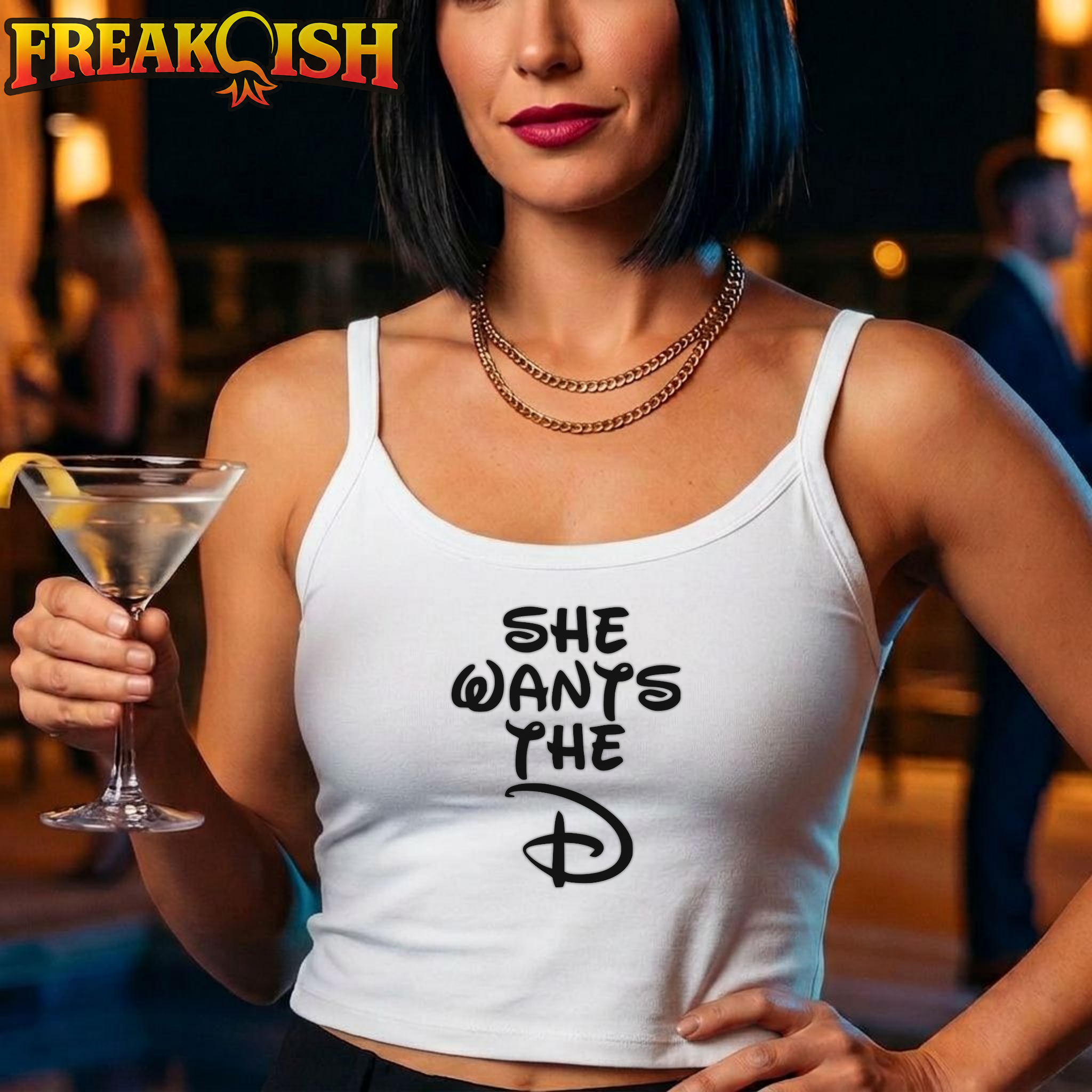 She Wants The D Ladies Crop Tank | FREAK-ISH