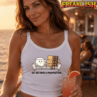 So We Have A Proposition Ladies Crop Tank | FREAK-ISH