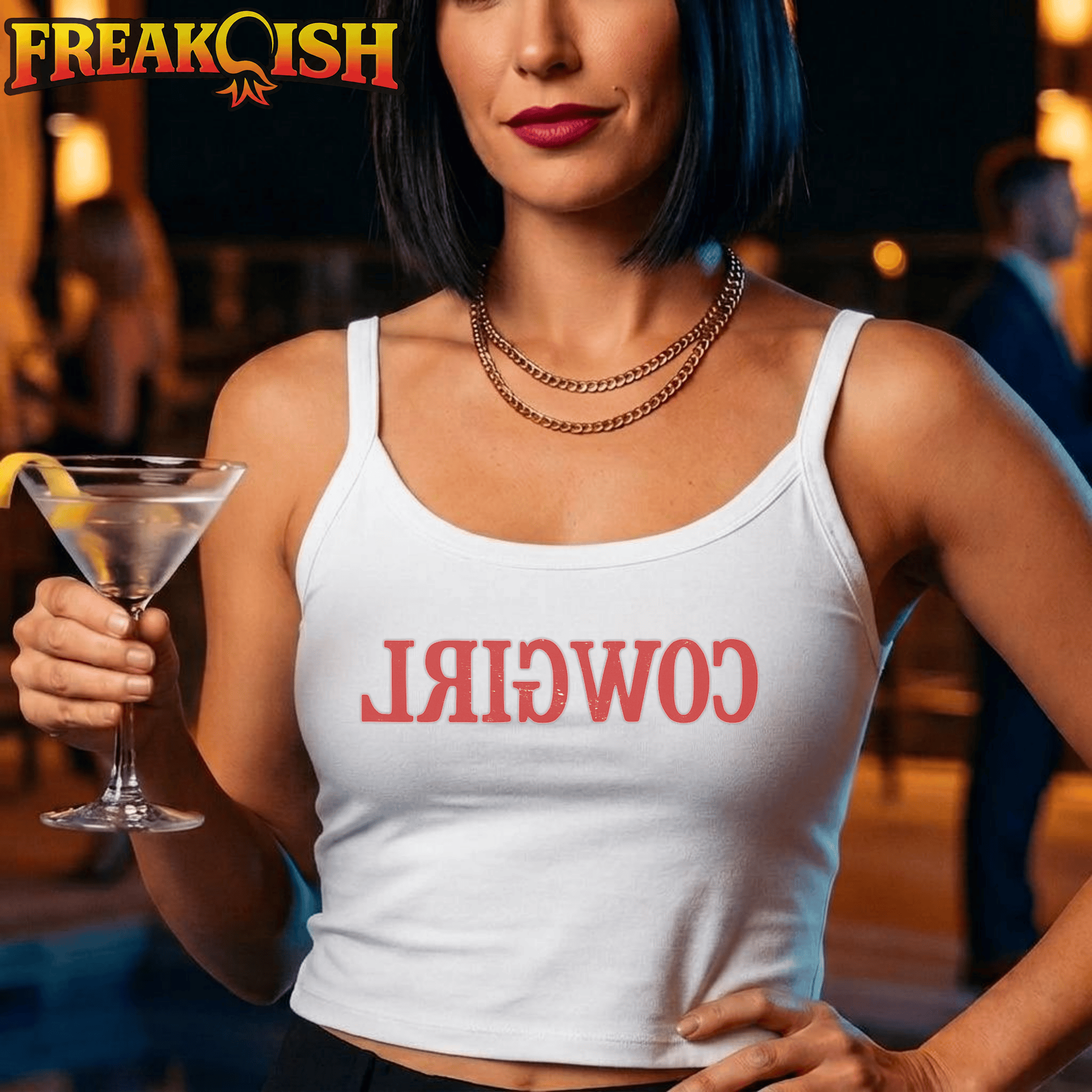 Reverse Cowgirl Ladies Crop Tank | FREAK-ISH
