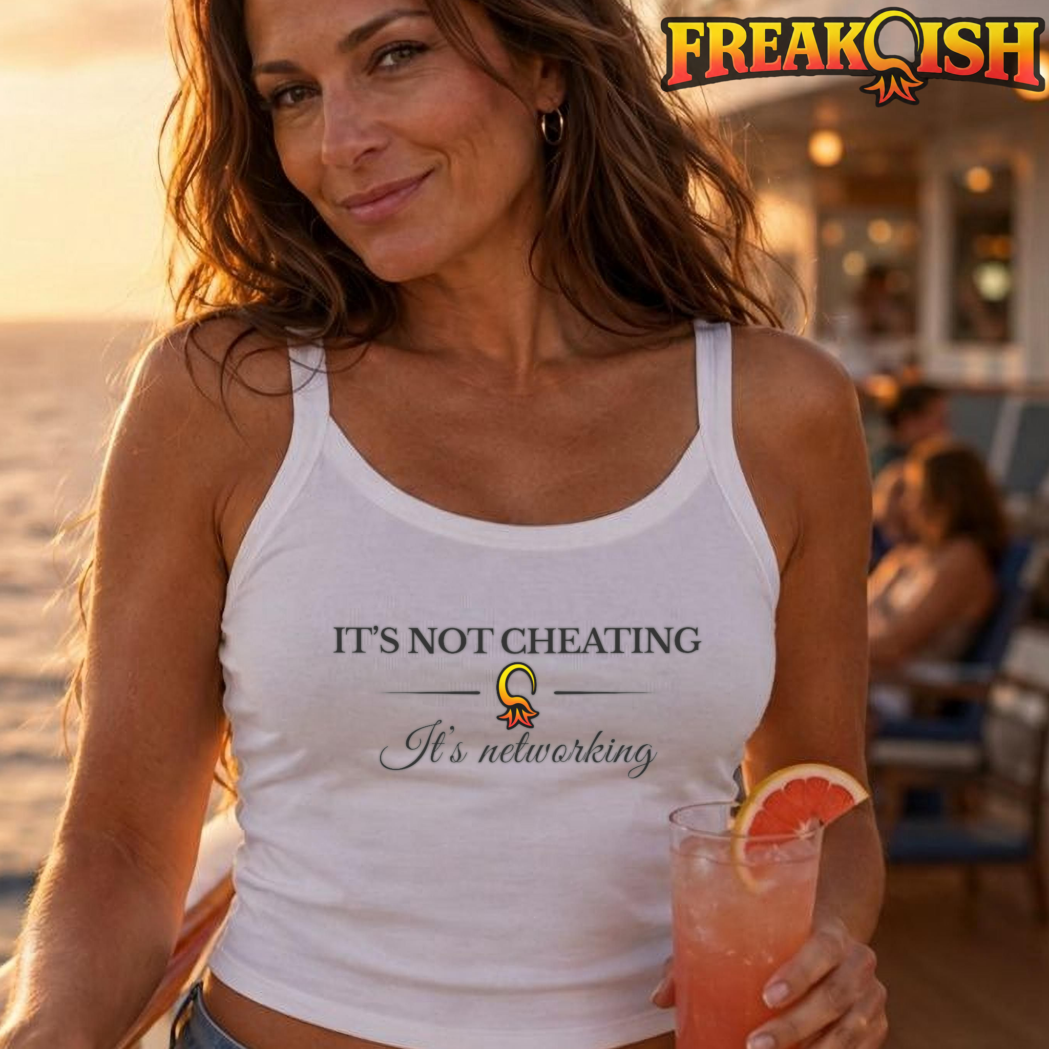 It's Not Cheating It's Networking Ladies Crop Tank | FREAK-ISH