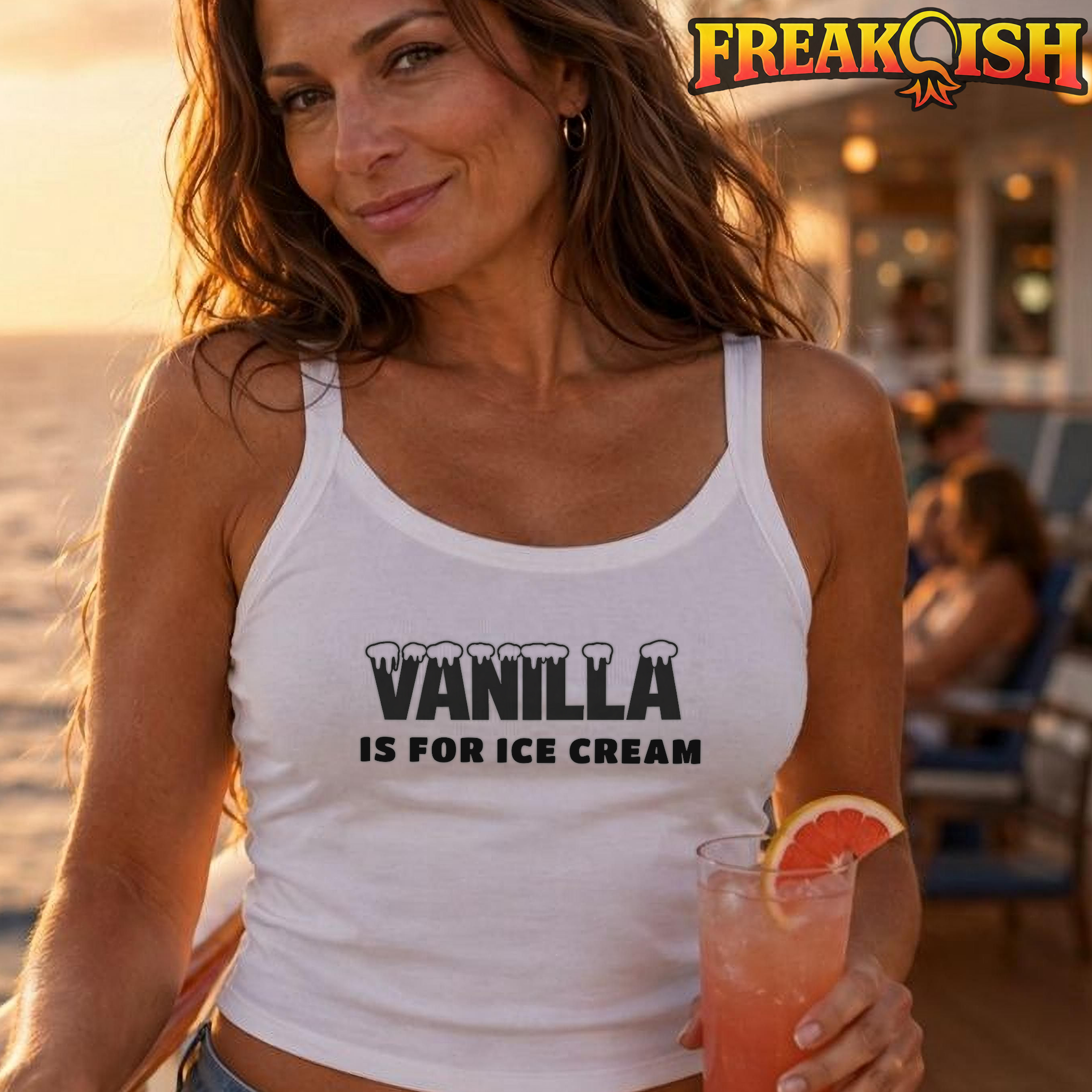 Vanilla Is For Ice Cream Ladies Crop Tank | FREAK-ISH