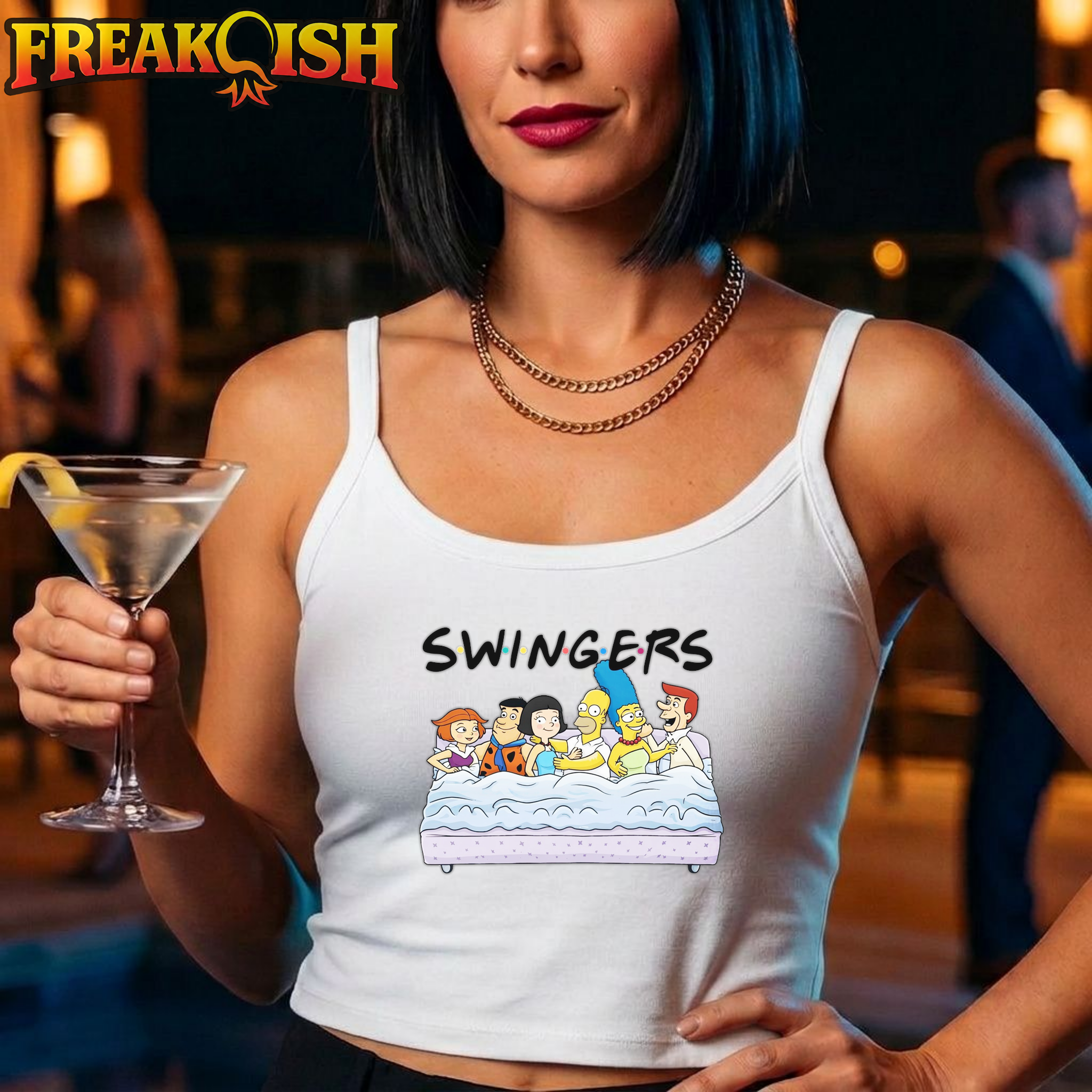 Swingers Ladies Crop Tank | FREAK-ISH