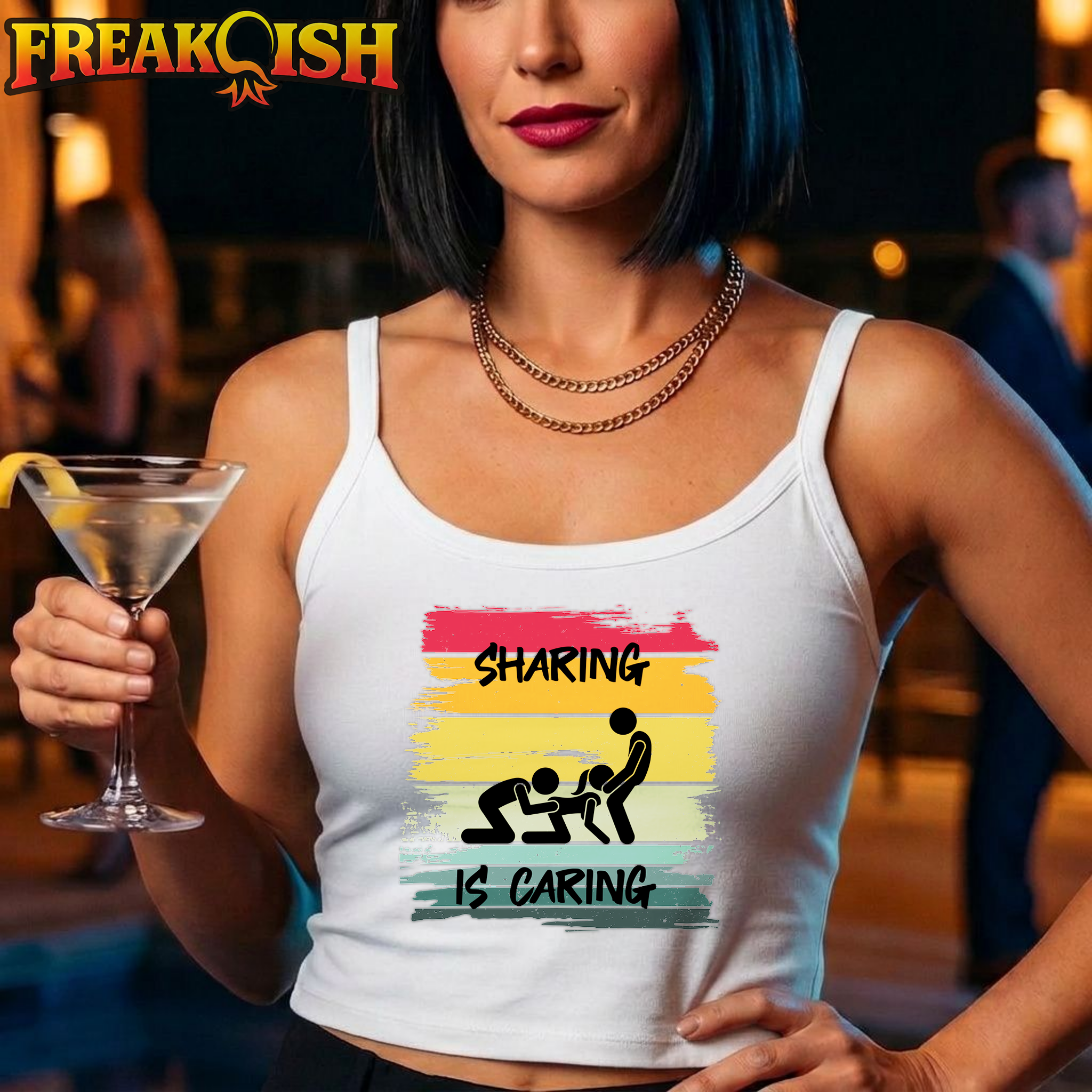Sharing Is Caring Ladies Crop Tank | FREAK-ISH