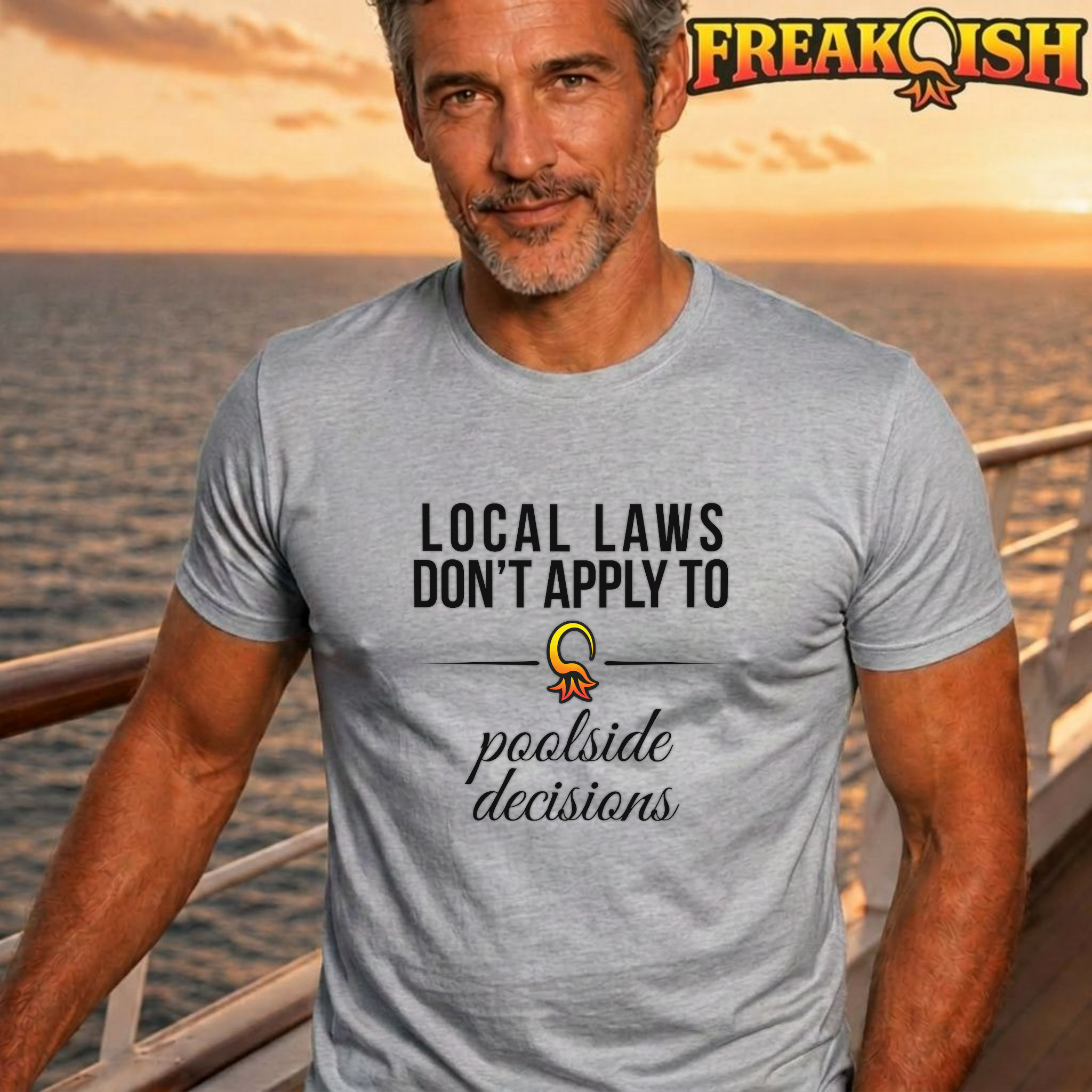 Local Laws vs Poolside Decisions Unisex Tee | FREAK-ISH