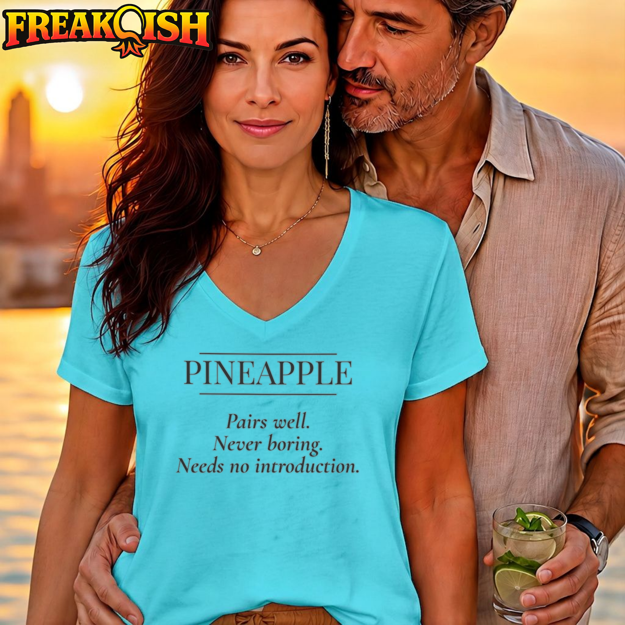 Pineapple Pairs Well Relaxed V-Neck | FREAK-ISH